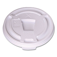 Plastic Lids for Foam Cups and Bowls, Drink-Thru, Fits 10 oz Hot Cups, White, 1,000/Carton (222064)