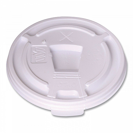 Plastic Lids for Foam Cups and Bowls, Drink-Thru, Fits 10 oz Hot Cups, White, 1,000/Carton (222064)