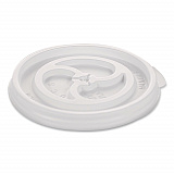 Plastic Lids for Foam Cups and Bowls, Slotted, Fits 8 oz to 10 oz Hot Cup, White, 1,000/Carton (222078)