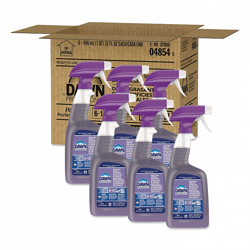 Heavy Duty Degreaser Spray, 32 oz Bottles, 6 Bottles and 2 Trigger Sprayers/Carton (04854)
