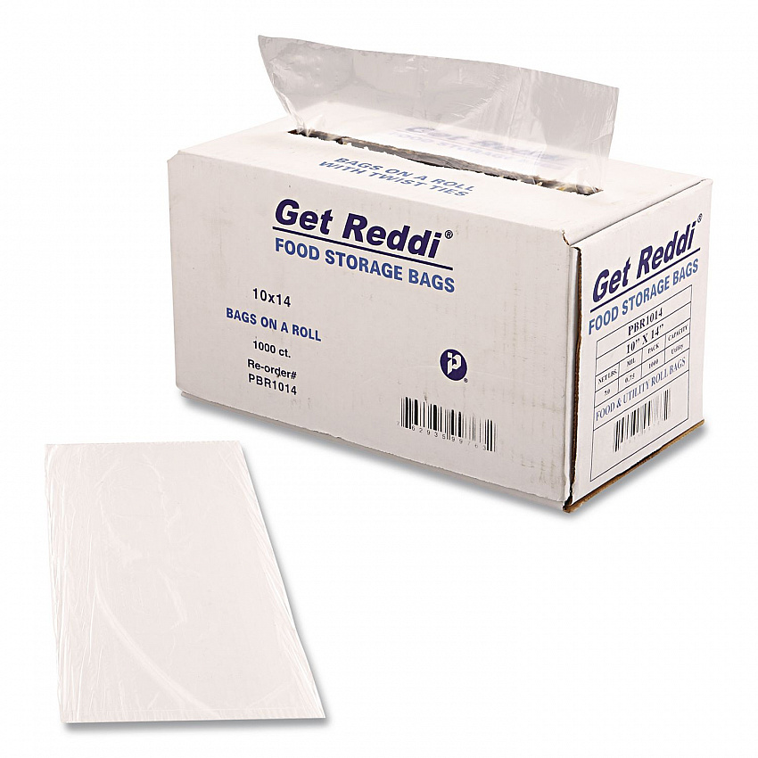 Food Bags, 10" x 14", Clear, 1,000/Carton (PBR1014)