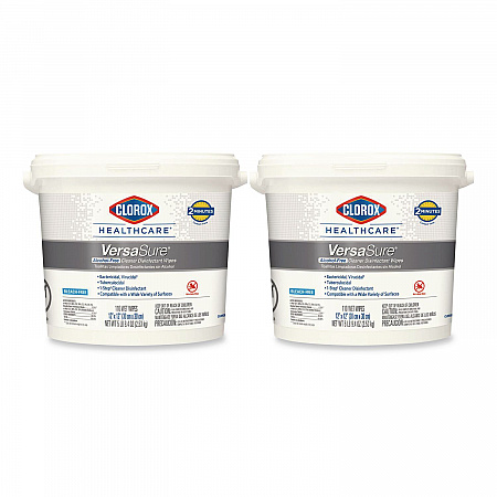 VersaSure Cleaner Disinfectant Wipes, 1-Ply, 12 x 12, Fragranced, White, 110/Bucket, 2 Buckets/Carton (31759)