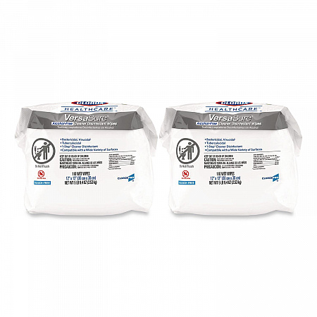 VersaSure Cleaner Disinfectant Wipes, Refill, 1-Ply, 12 x 10, Fragranced, White, 110/Pouch, 2 Pouches/Carton (31761)