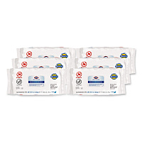 Bleach Germicidal Wipes, Disinfectant Wipes, 1-Ply, 6.75 x 9, Unscented, White, 100 Wipes/Flex-Pack, 6 Flex-Packs/Carton (32621)