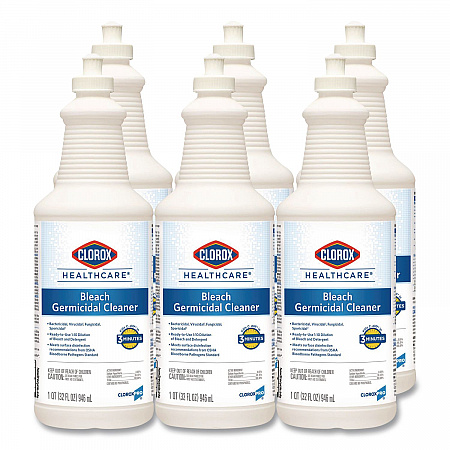 Bleach Germicidal Cleaner, Unscented, 32 oz Pull-Top Bottle, 6/Carton (68832)