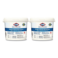 Bleach Germicidal Wipes, 1-Ply, 12 x 12, Unscented, White, 110/Bucket, 2 Buckets/Carton (30358CT)