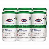 Hydrogen Peroxide Cleaner Disinfectant Wipes, 9 x 6.75, Unscented, White, 95/Canister, 6 Canisters/Carton (30824)