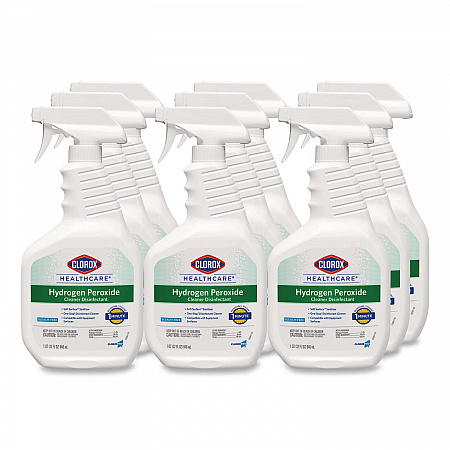 Hydrogen-Peroxide Cleaner/Disinfectant, Unscented, 32 oz Spray Bottle, 9/Carton (30828)
