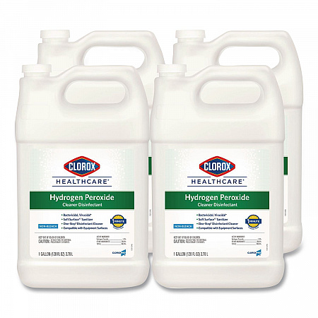Hydrogen-Peroxide Cleaner/Disinfectant, Unscented, 1 gal Bottle, 4/Carton (30829)