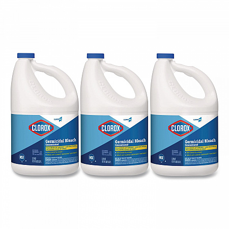 CloroxPro Concentrated Germicidal Bleach, Regular Scent, 121 oz Bottle, 3/Carton (30966CT)
