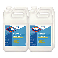 CloroxPro Anywhere Daily Disinfectant and Sanitizer, Unscented, 128 oz Bottle, 4/Carton (31651)