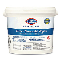 Bleach Germicidal Wipes, 1-Ply, 12 x 12, Unscented, White, 110/Bucket (30358)