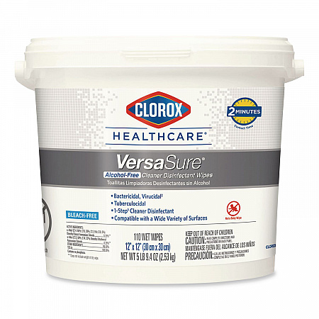 VersaSure Cleaner Disinfectant Wipes, 1-Ply, 12 x 12, Fragranced, White, 110/Bucket (31759EA)