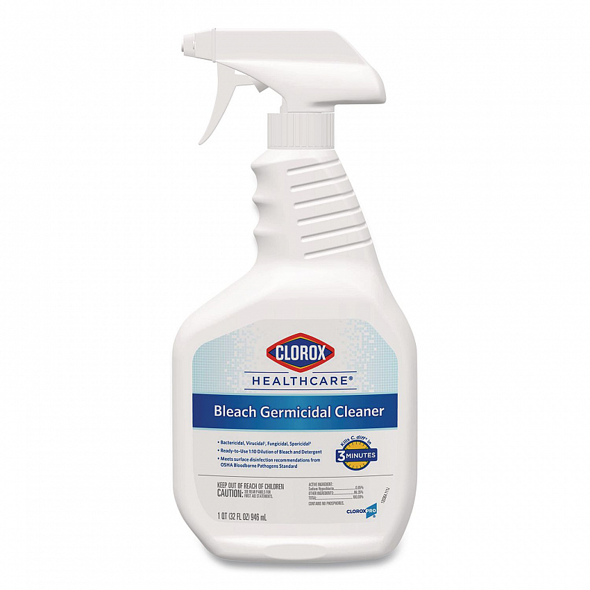 Bleach Germicidal Cleaner, Unscented, 32 oz Spray Bottle (68970EA)