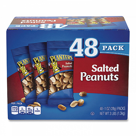 Salted Peanuts, 1 oz Pack, 48/Box (22000760)