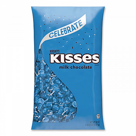 KISSES, Milk Chocolate, Dark Blue Wrappers, 60 oz Bag (60194)