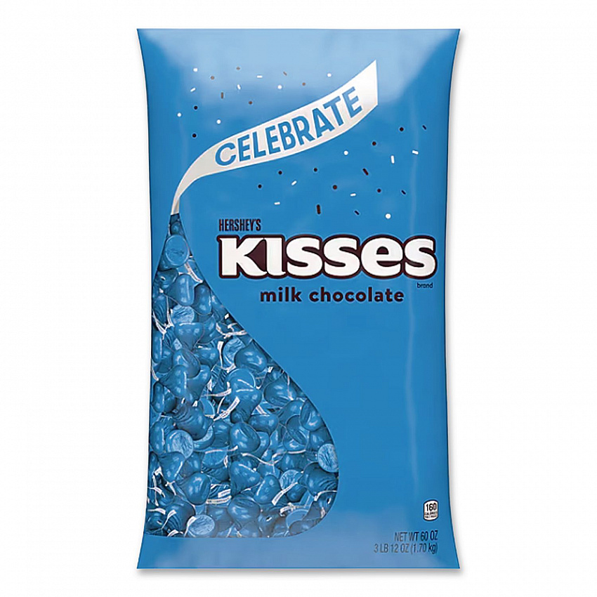 KISSES, Milk Chocolate, Dark Blue Wrappers, 60 oz Bag (60194)