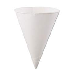 Konie Rolled Rim, Poly Bagged  Paper Cone Cups, 6 oz, White, 200/Bag, 25 Bags/Carton (60KBR)