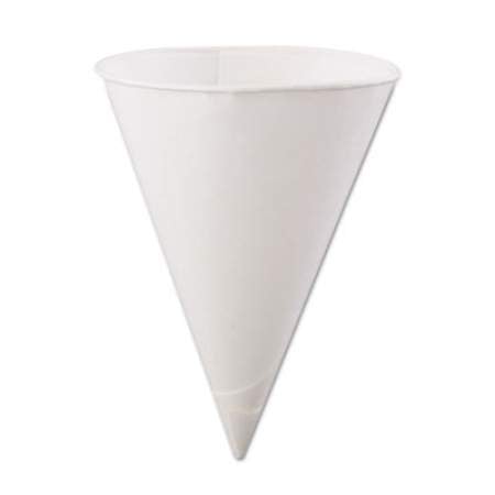 Konie Rolled Rim, Poly Bagged  Paper Cone Cups, 6 oz, White, 200/Bag, 25 Bags/Carton (60KBR)