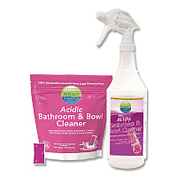 Aqua ChemPacs Acidic Bathroom and Bowl Cleaner, Lavender Scent, 4 g Packets, 12 ChemPacs/Bag with 1 qt Spray Bottle (9320999)