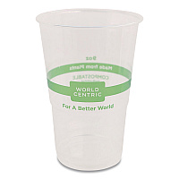 PLA Clear Cold Cups, 9 oz, Plastic, Clear, 2,000/Carton (CPCS9)