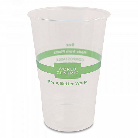PLA Clear Cold Cups, 9 oz, Plastic, Clear, 2,000/Carton (CPCS9)