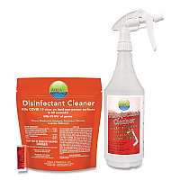 Disinfectant Cleaner, Marine Scent, 2.9 g Packets, 12 Packets/Bag with 1 qt Spray Bottle (9321111)