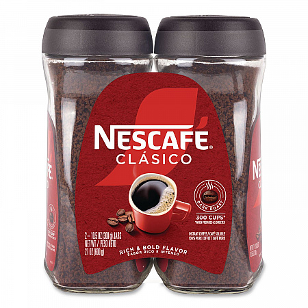 Clasico Dark Roast Instant Coffee, 21 oz Jar, 2/Carton (22002635)