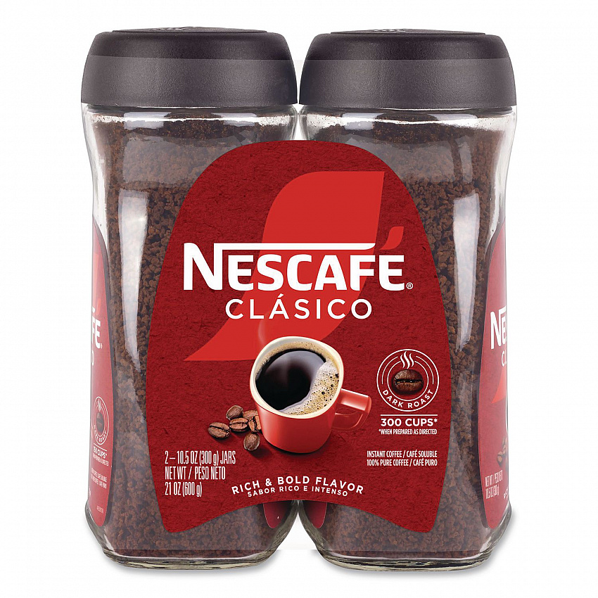 Clasico Dark Roast Instant Coffee, 21 oz Jar, 2/Carton (22002635)