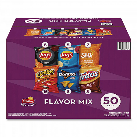 Flavor Mix Variety Pack, Assorted Flavors, 1 oz Bag, 50 Bags/Carton (22002671)