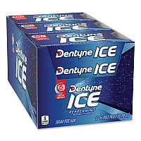 Sugarless Gum, Peppermint Flavor, 16 Pieces/Pack, 12 Packs/Carton (22002647)
