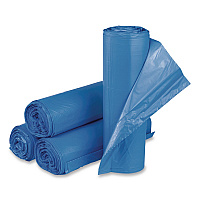 High-Density Commercial Can Liners, 33 gal, 14 mic, 30" x 43", Blue, Interleaved Roll, 25 Bags/Roll, 10 Rolls/Carton (BRS304314BL)