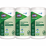 CloroxPro EcoClean Disinfecting Wipes, 1-Ply, 7 x 8, Unscented, White, 3/Carton (60787CT)