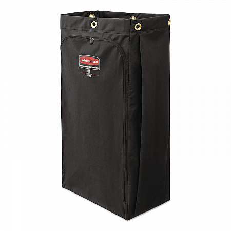 Fabric Cleaning Cart Bag for Rubbermaid Commercial Housekeeping and Janitorial Carts, 30 gal, 10.5 x 16.8 x 33, Black, 4/CT (2202530)