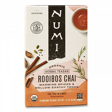 Organic Teas and Teasans, 1.71 oz Filterbag, Rooibos Chai, 18/Box (10200)