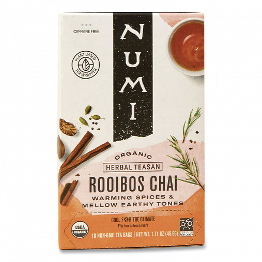Organic Teas and Teasans, 1.71 oz Filterbag, Rooibos Chai, 18/Box (10200)