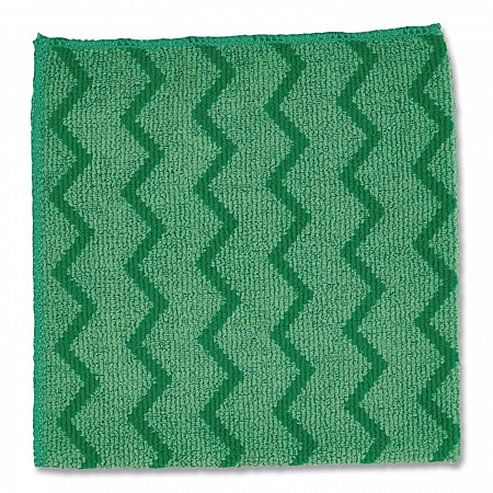 Reusable Cleaning Cloths, Microfiber, 16 x 16, Green, 12/Carton (Q620)