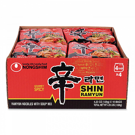 Gourmet Spicy Ramyun Noodle Soup, Spicy Chicken, 4.23 oz Packet, 16/Carton (22002654)