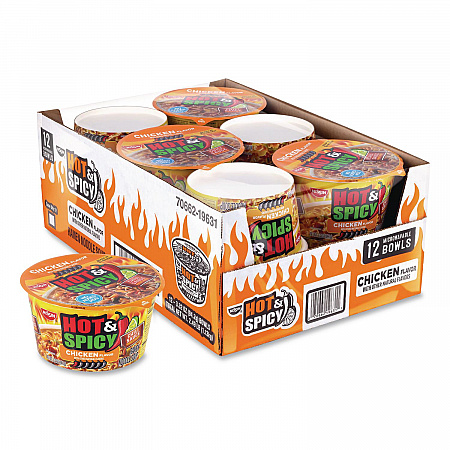 Hot and Spicy Chicken Soup Bowl, Chicken, 3.32 oz Bowl, 12/Carton (22002656)