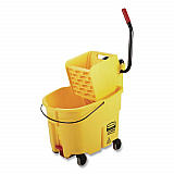 WaveBrake 2.0 Bucket/Wringer Combos, Side-Press with Drain, 35 qt, Yellow (2031764)