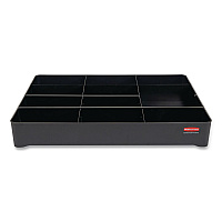 Amenity Organizer for all Rubbermaid Commercial Full Size and Compact Housekeeping Carts, 11 Sections, 18.75 x 3.62, Black (2124078)