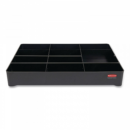 Amenity Organizer for all Rubbermaid Commercial Full Size and Compact Housekeeping Carts, 11 Sections, 18.75 x 3.62, Black (2124078)