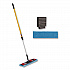 Adaptable Flat Mop Kit, 19.5 x 5.5 Blue Microfiber Head, 48