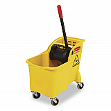 Tandem 31-Quart Bucket/Wringer Combo, Reverse, 31 qt, Yellow (738000YEL)