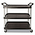 Xtra Utility Cart with Open Sides, Plastic, 3 Shelves, 300 lb Capacity, 40.63