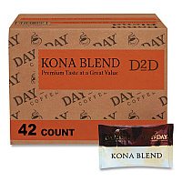 100% Pure Coffee, Kona Blend, 1.5 oz Pack, 42 Packs/Carton (23002)