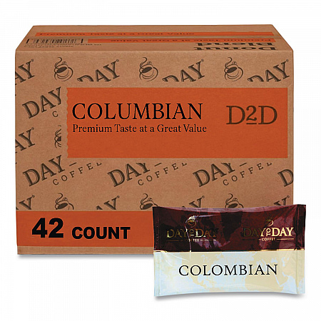 100% Pure Coffee, Colombian Blend, 1.5 oz Pack, 42 Packs/Carton (23001)