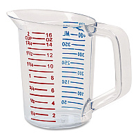 Bouncer Measuring Cup, 16 oz, Plastic, Clear (3215CLE)