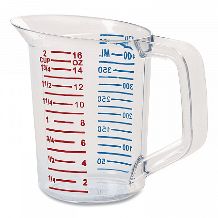 Bouncer Measuring Cup, 16 oz, Plastic, Clear (3215CLE)