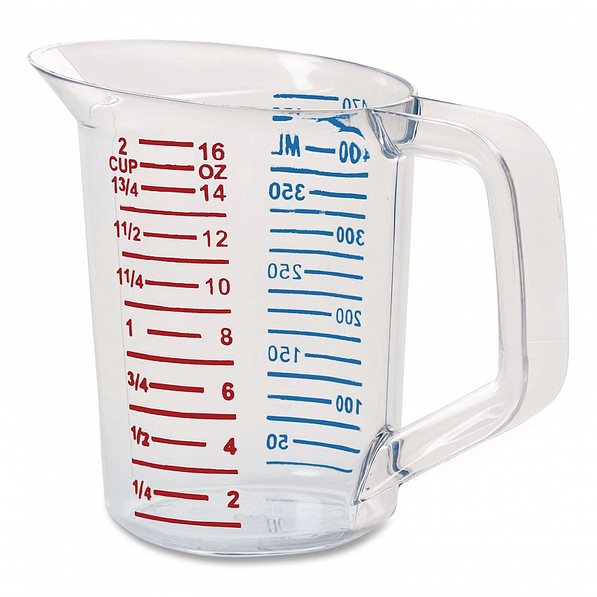 Bouncer Measuring Cup, 16 oz, Plastic, Clear (3215CLE)